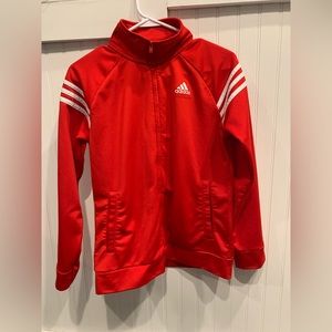 Youth boys Adidas zip up jacket. Red. Size large. Great condition.